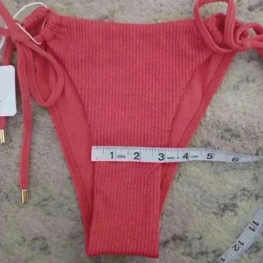 Monday Swimwear Women's Cala Conta Crinkle Sangria Orange Bottom P (0-2)